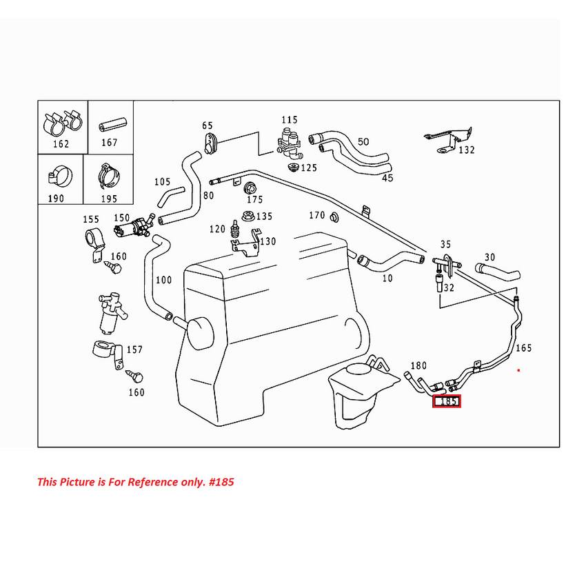 Mercedes Engine Coolant Hose 2028323894